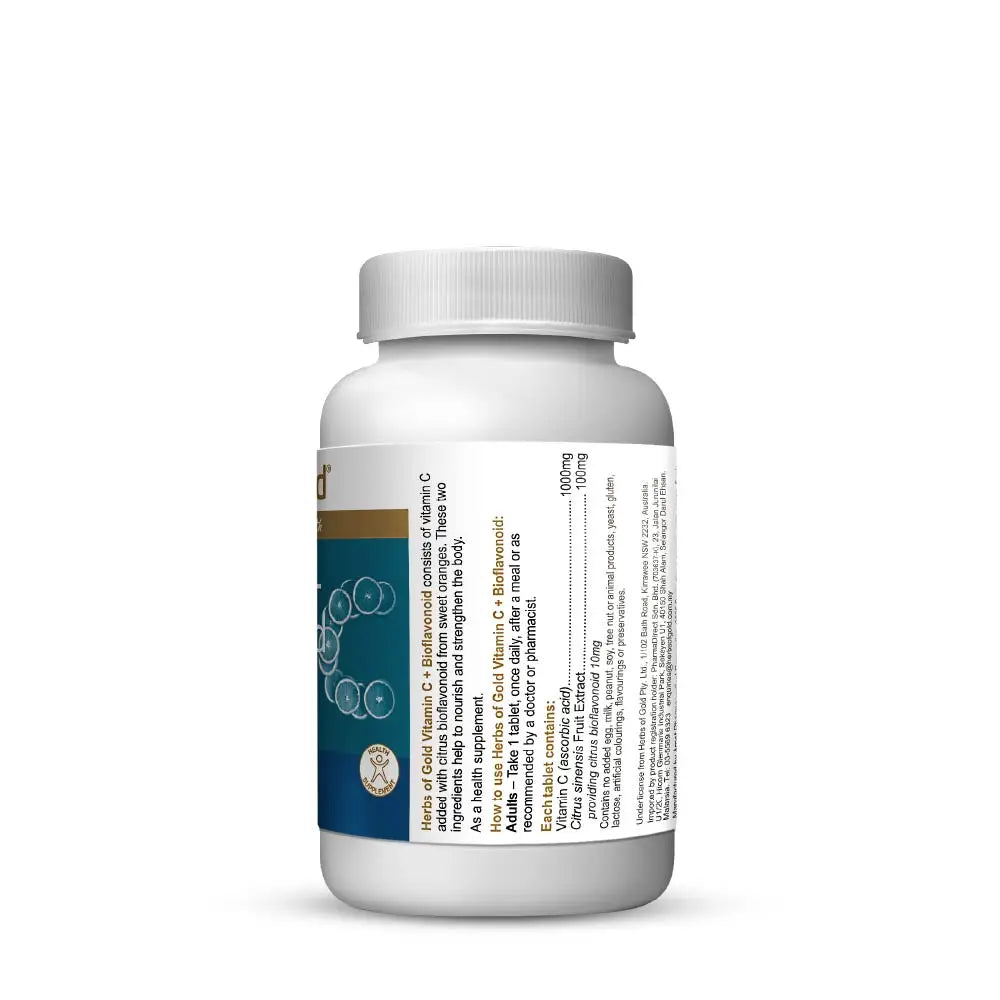 HERBS OF GOLD VITAMIN C 1000MG + BIOFLAVONOID 30S
