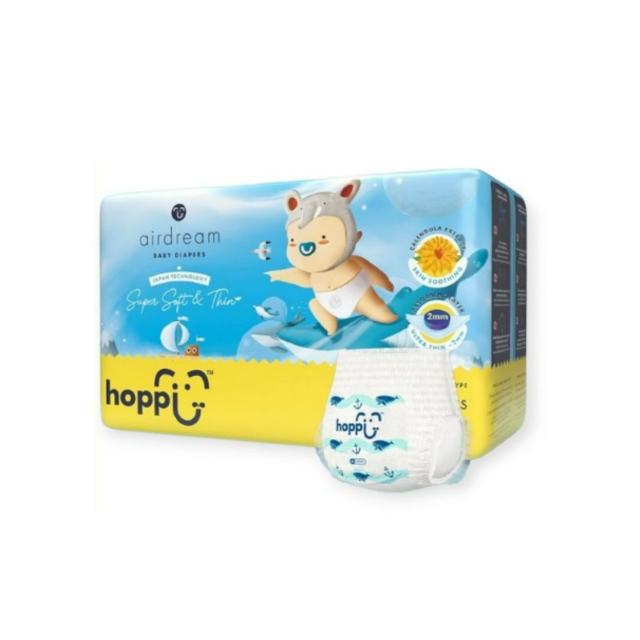 Hoppi pants diapers M size featuring cute design and soft material for baby comfort and protection