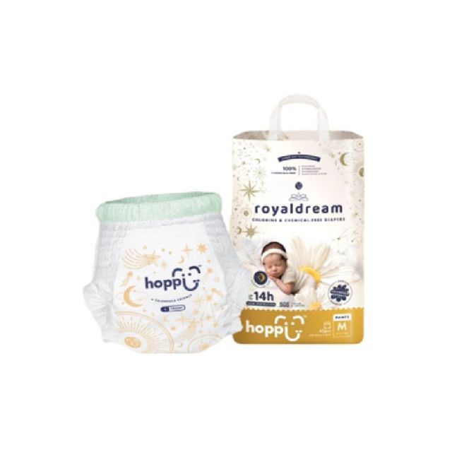 Hoppi Royal Dream Pants Diapers M with soft material for comfort and 14-hour absorption for babies