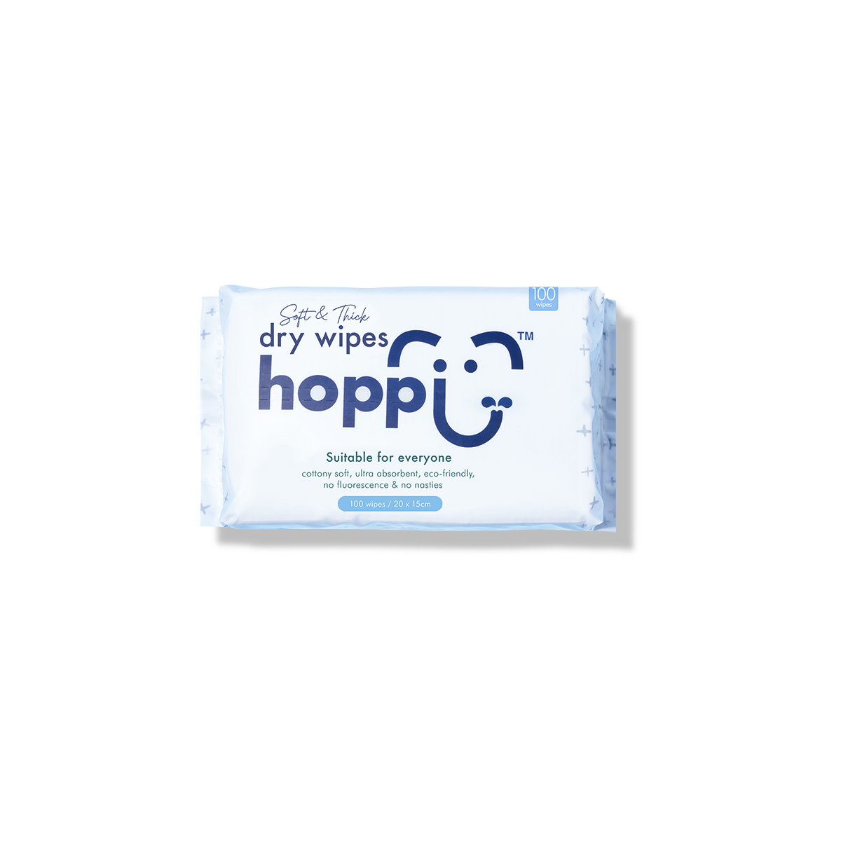HOPPI dry wipes 100 sheets pack suitable for everyone, perfect for gentle cleaning and personal care