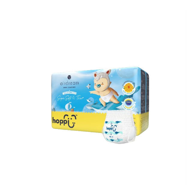 HOPPI Pants diapers size L with soft material for comfort and reliable leak protection