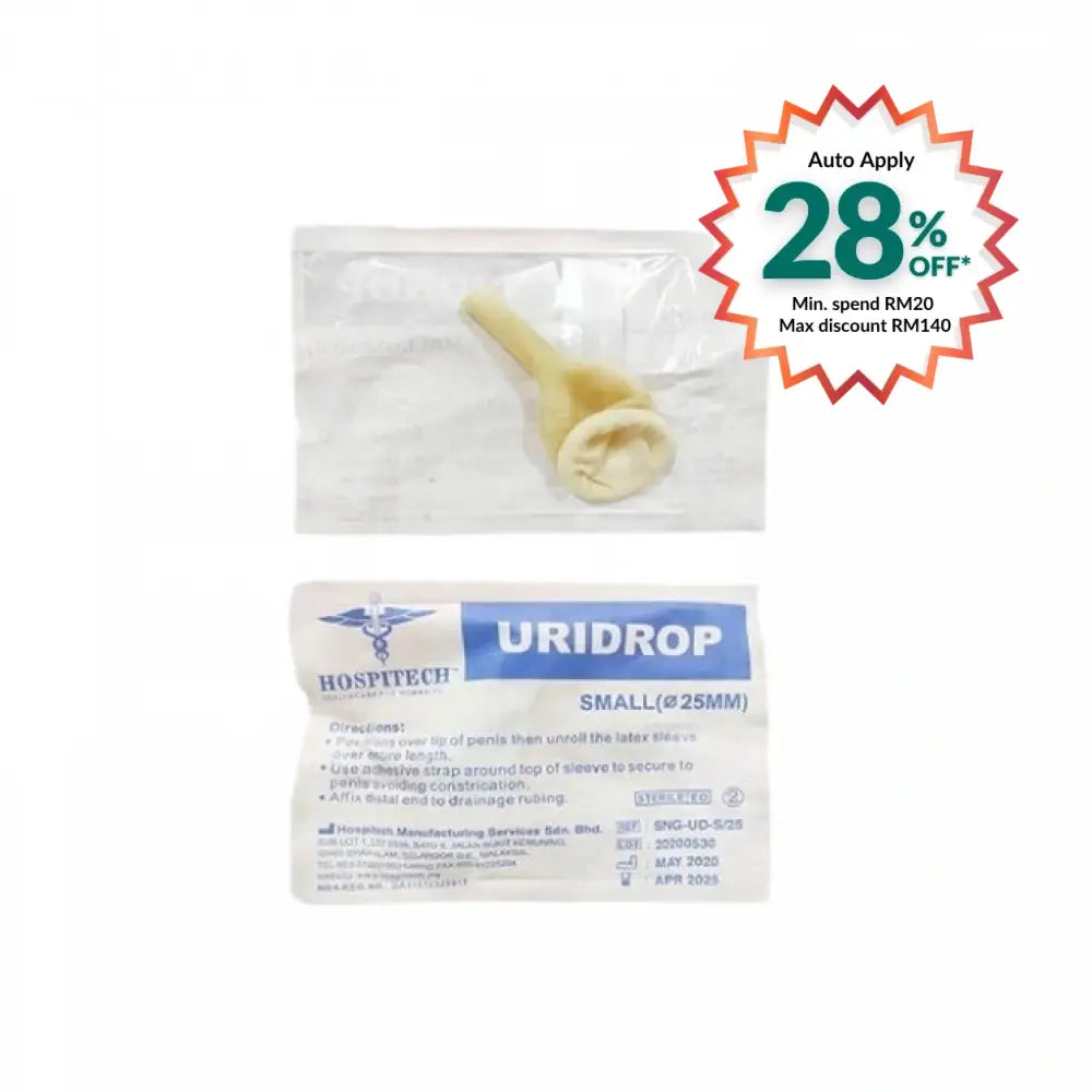 HOSPITEC URIDROP (MALE EXTERNAL CATHETER) SIZE M 1S