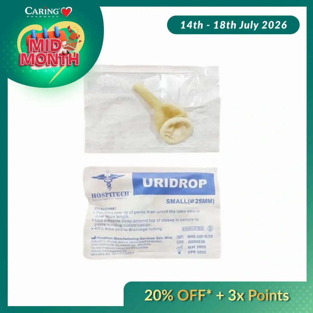 HOSPITEC URIDROP (MALE EXTERNAL CATHETER) SIZE M 1S