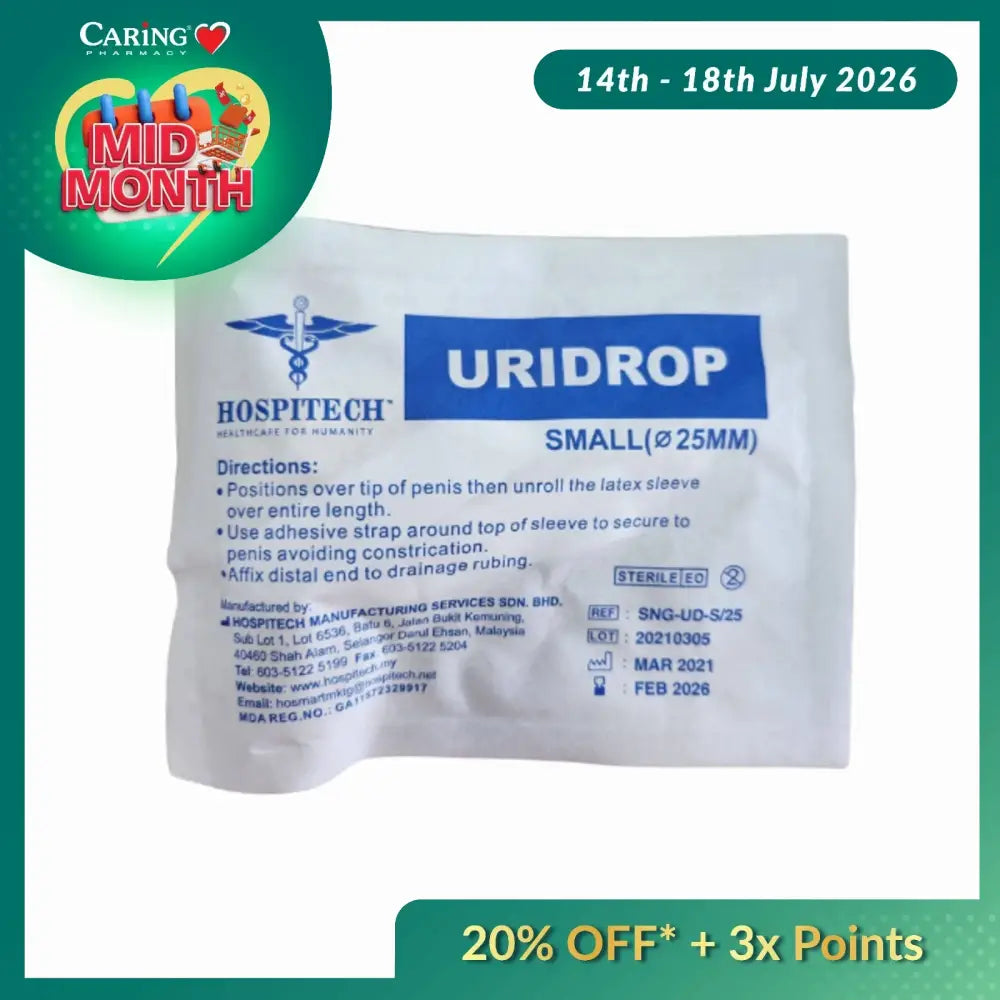 HOSPITEC URIDROP (MALE EXTERNAL CATHETER) SIZE S 1S