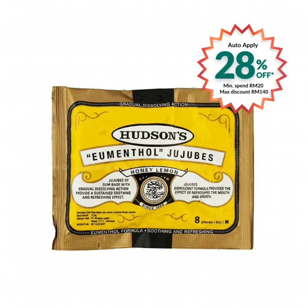 HUDSONS JUJUBES HONEY LEMON 8S