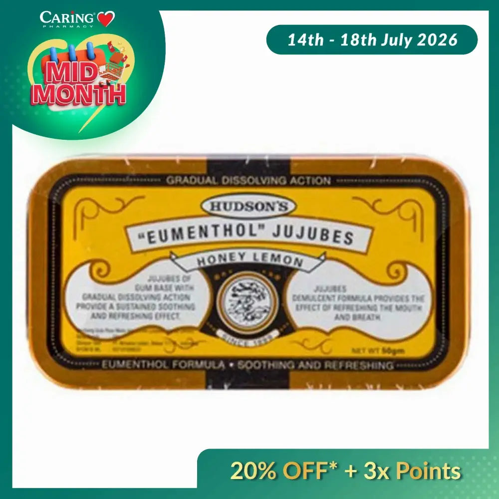 HUDSONS JUJUBES HONEY LEMON TIN 50G