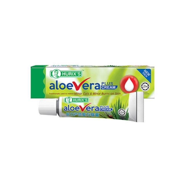 Hurixs Aloe Vera Plus Cream in a tube for soothing minor cuts and burns on skin