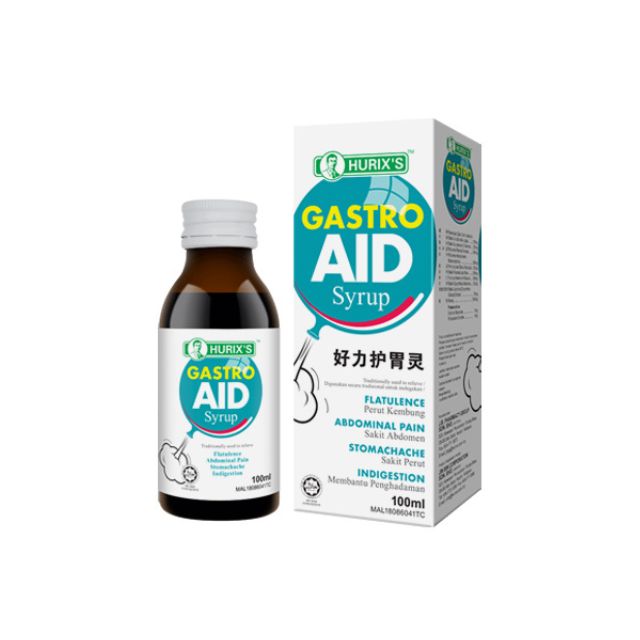 Hurixs Gastro Aid Syrup 100ml designed for relief from flatulence and stomach discomfort
