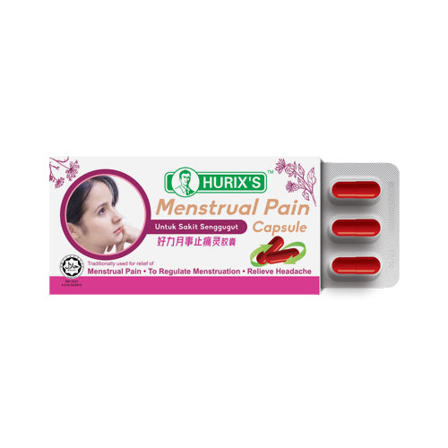 HURIXS Menstrual Pain Relief Capsules in a Blister Pack for Effective Menstrual Pain Relief