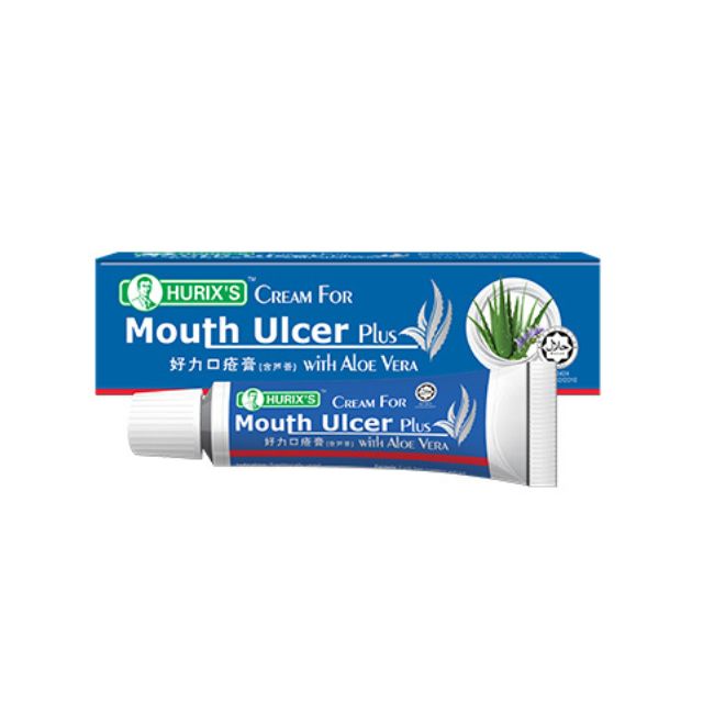 HURIXS Mouth Ulcer Cream with Aloe Vera in a tube for soothing mouth ulcers and promoting healing