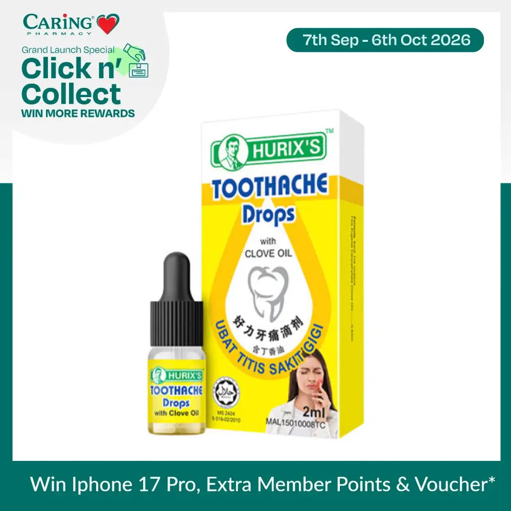 HURIXS Toothache Drops with Clove Oil for Soothing Pain Relief in a 2ml Bottle