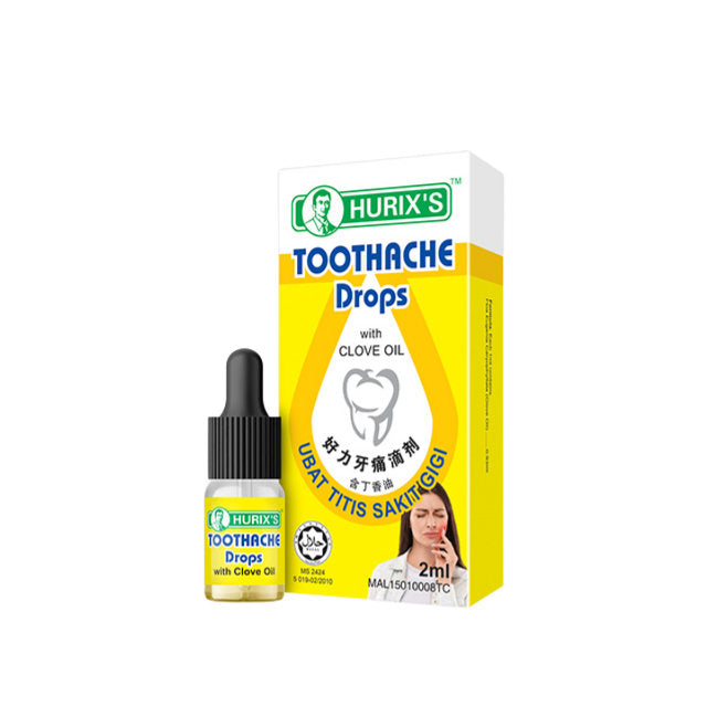 HURIXS Toothache Drops with Clove Oil for Soothing Pain Relief in a 2ml Bottle