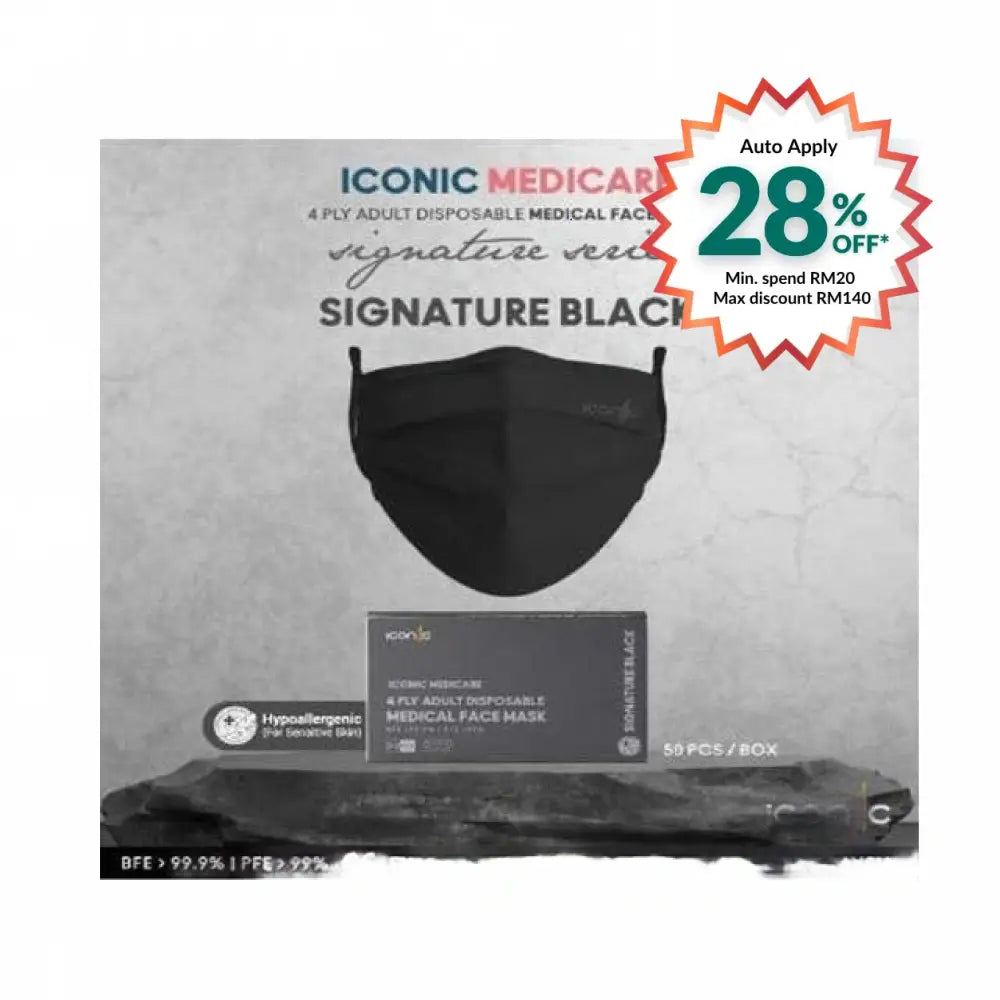 ICONIC ADULT 4PLY SIGNATURE BLACK 50S