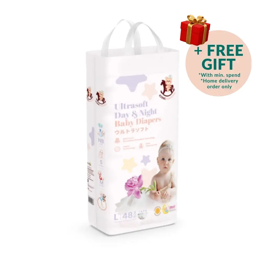 ICONIC BABYCARE ULTRASOFT DAY & NIGHT BABY DIAPERS L 48S