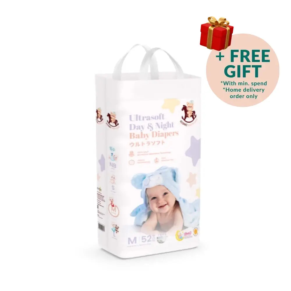 ICONIC BABYCARE ULTRASOFT DAY & NIGHT BABY DIAPERS M 52S