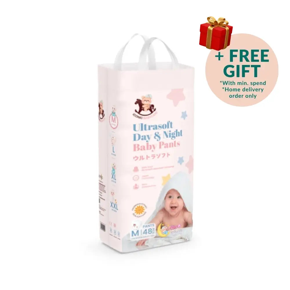 ICONIC BABYCARE ULTRASOFT DAY & NIGHT BABY PANTS M 48S