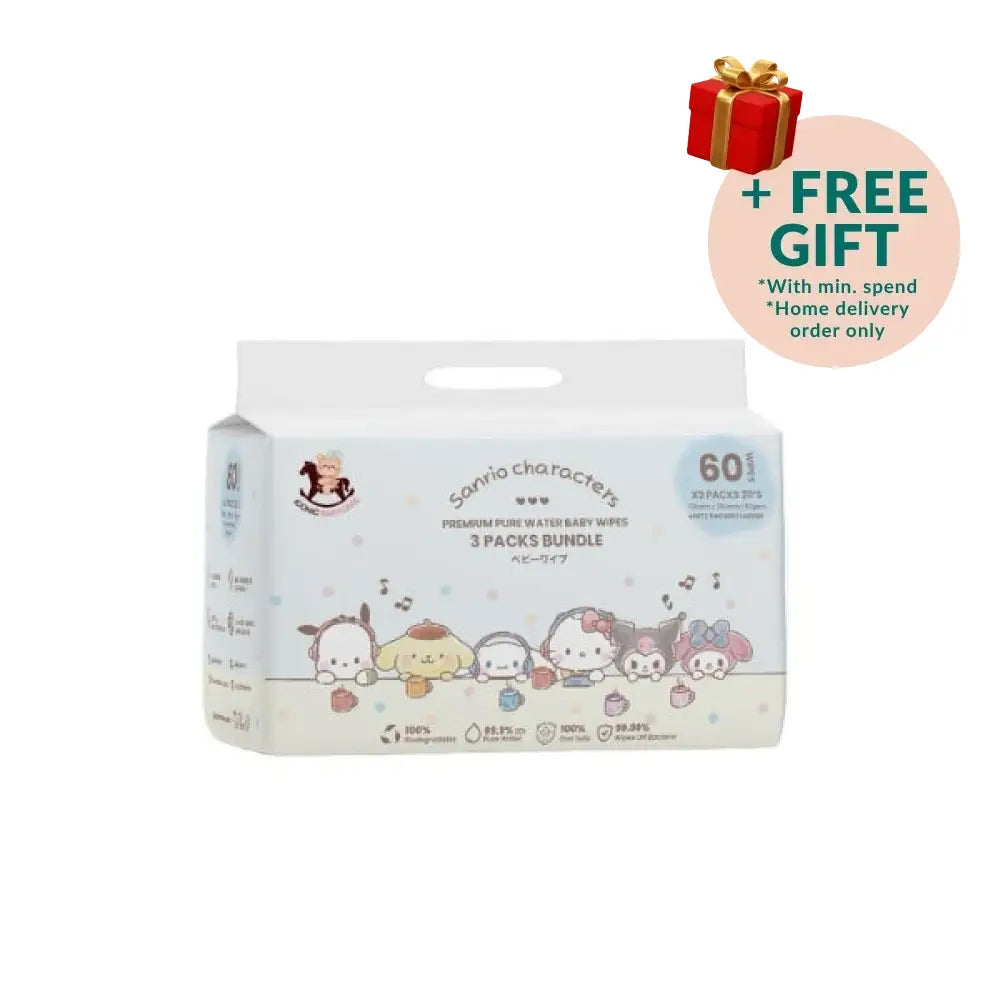 ICONIC X SANRIO BABY WIPES SANRIO CHARACTER 20S X 3