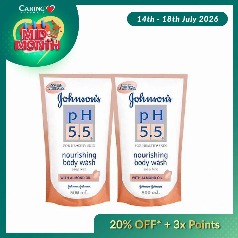 JOHNSON PH5.5 ALMOND OIL BODY WASH 500ML X 2