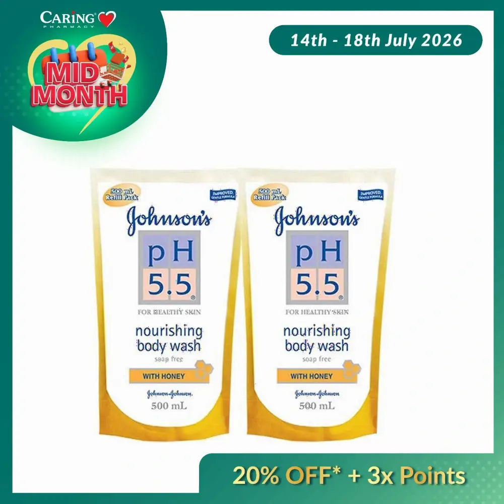 JOHNSON PH5.5 HONEY BODY WASH 500ML X 2