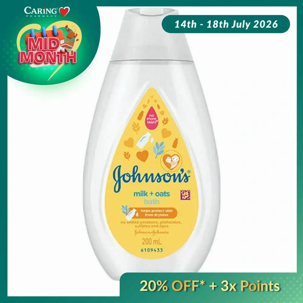 JOHNSONS BABY BATH MILK + OATS 200ML