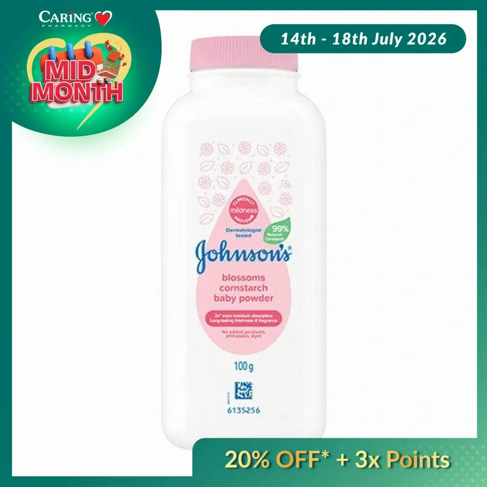 JOHNSONS BABY CORNSTARCH POWDER BLOSSOM 100G