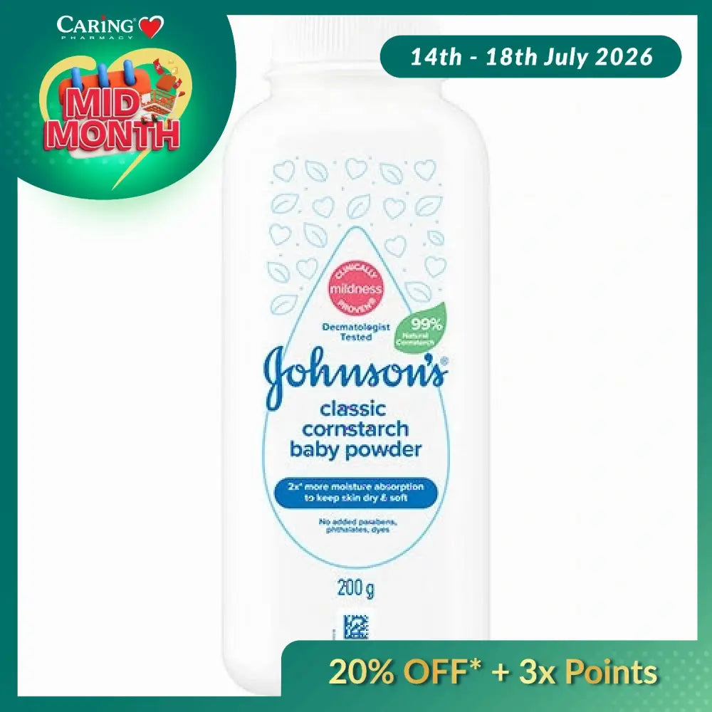 JOHNSONS BABY CORNSTARCH POWDER CLASSIC 200G