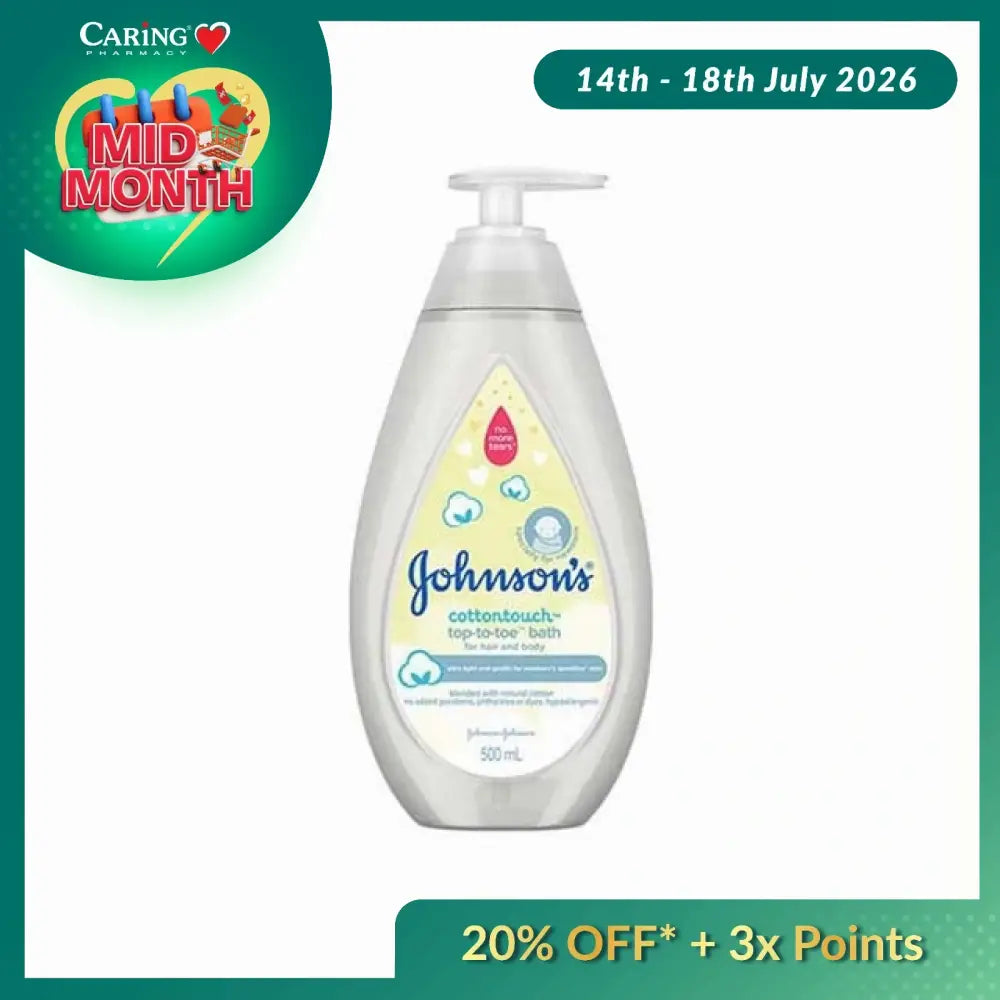 JOHNSONS BABY COTTONTOUCH TOP-TO-TOE BATH FOR HAIR AND BODY 500ML