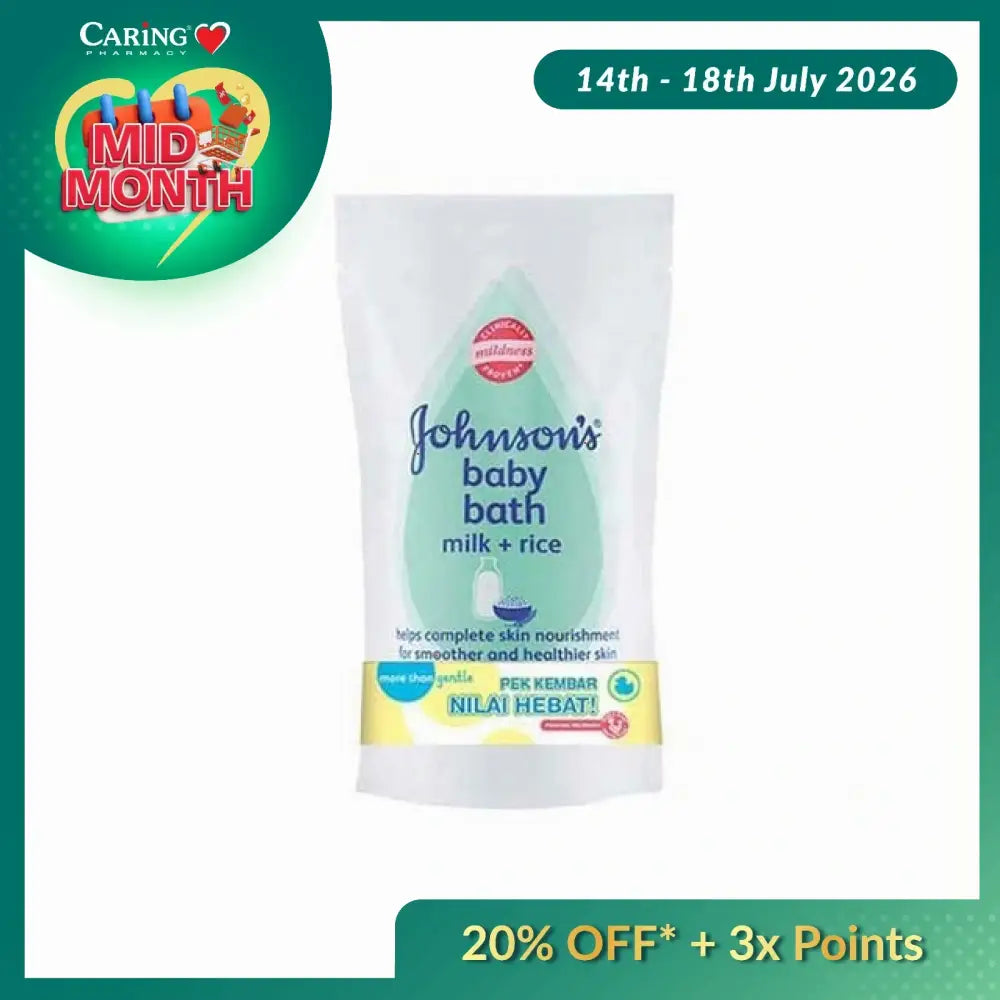 JOHNSONS BABY MILK BATH 600ML 2S