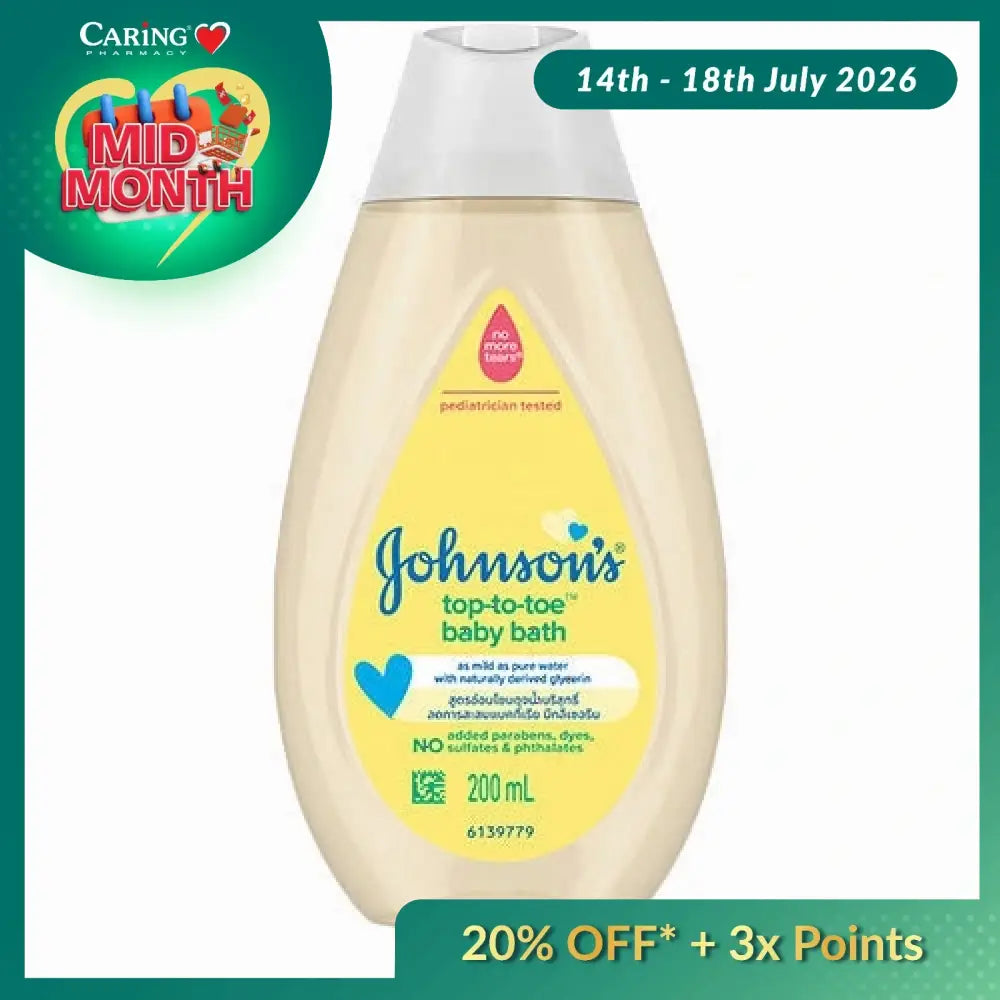 JOHNSONS BABY TOP TO TOE BATH 200ML
