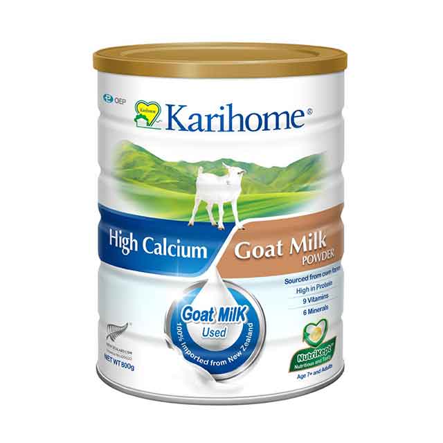 Karihome goat milk powder in a 900g can, rich in calcium and nutrients for toddlers and children