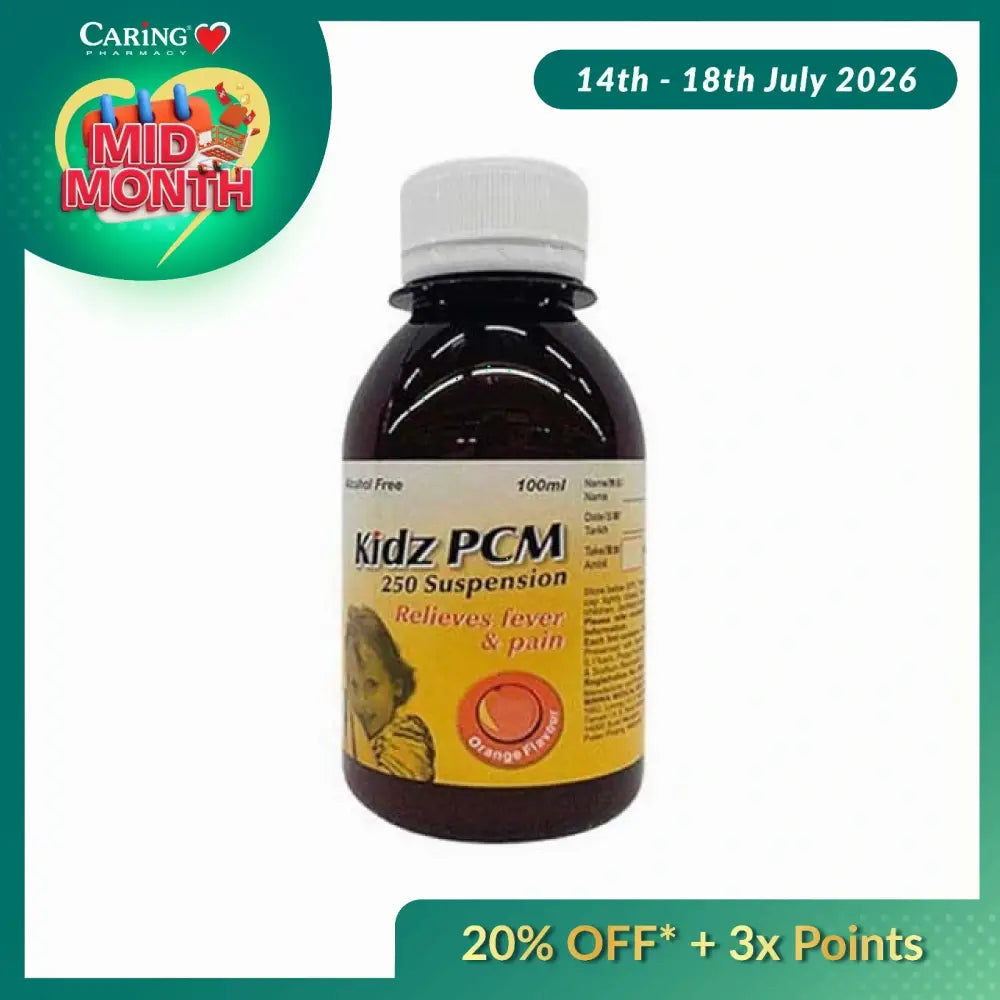 KIDZ PCM 250MG SUSPENSION (ORANGE) 100ML