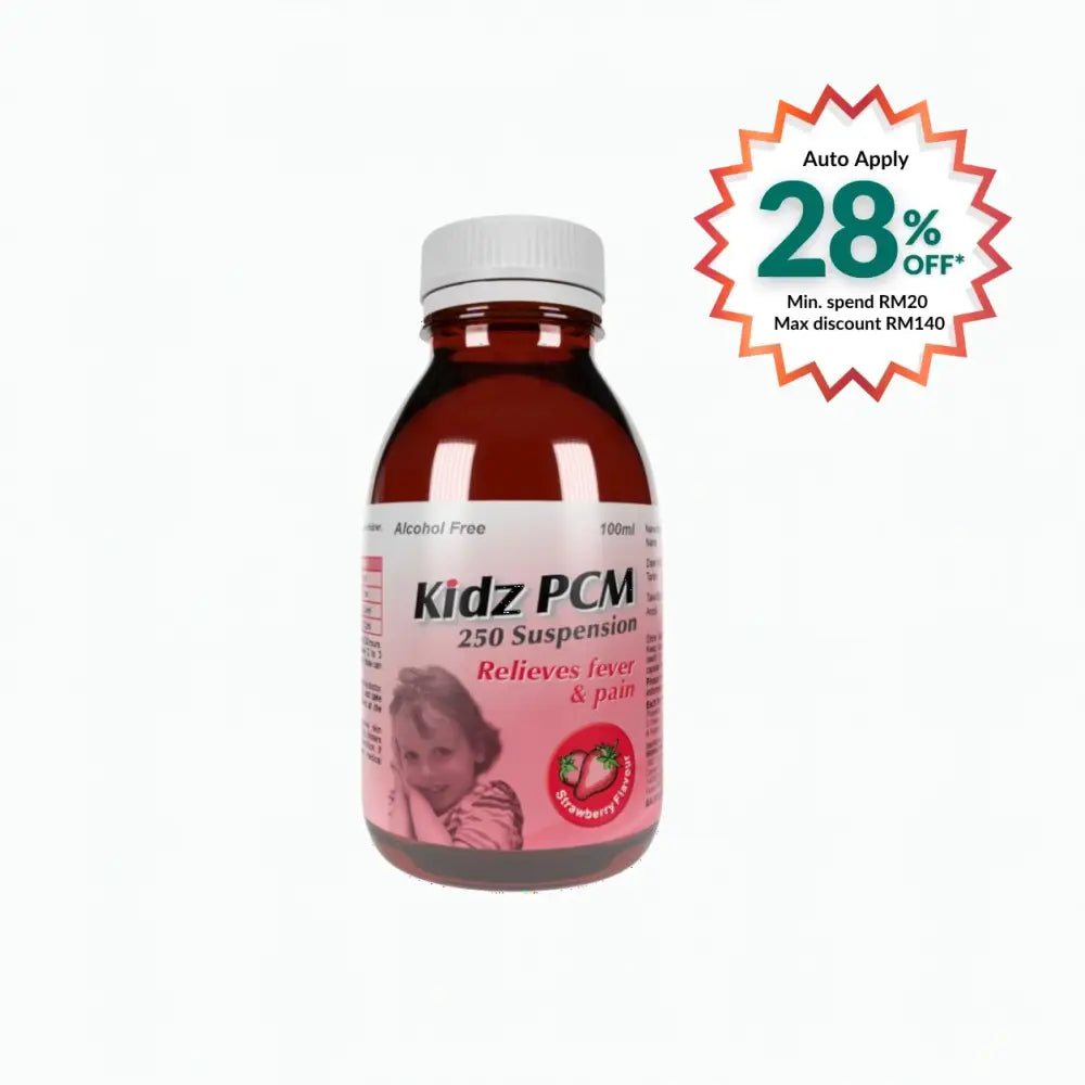 KIDZ PCM 250MG SUSPENSION (STRAWBERRY) 100ML