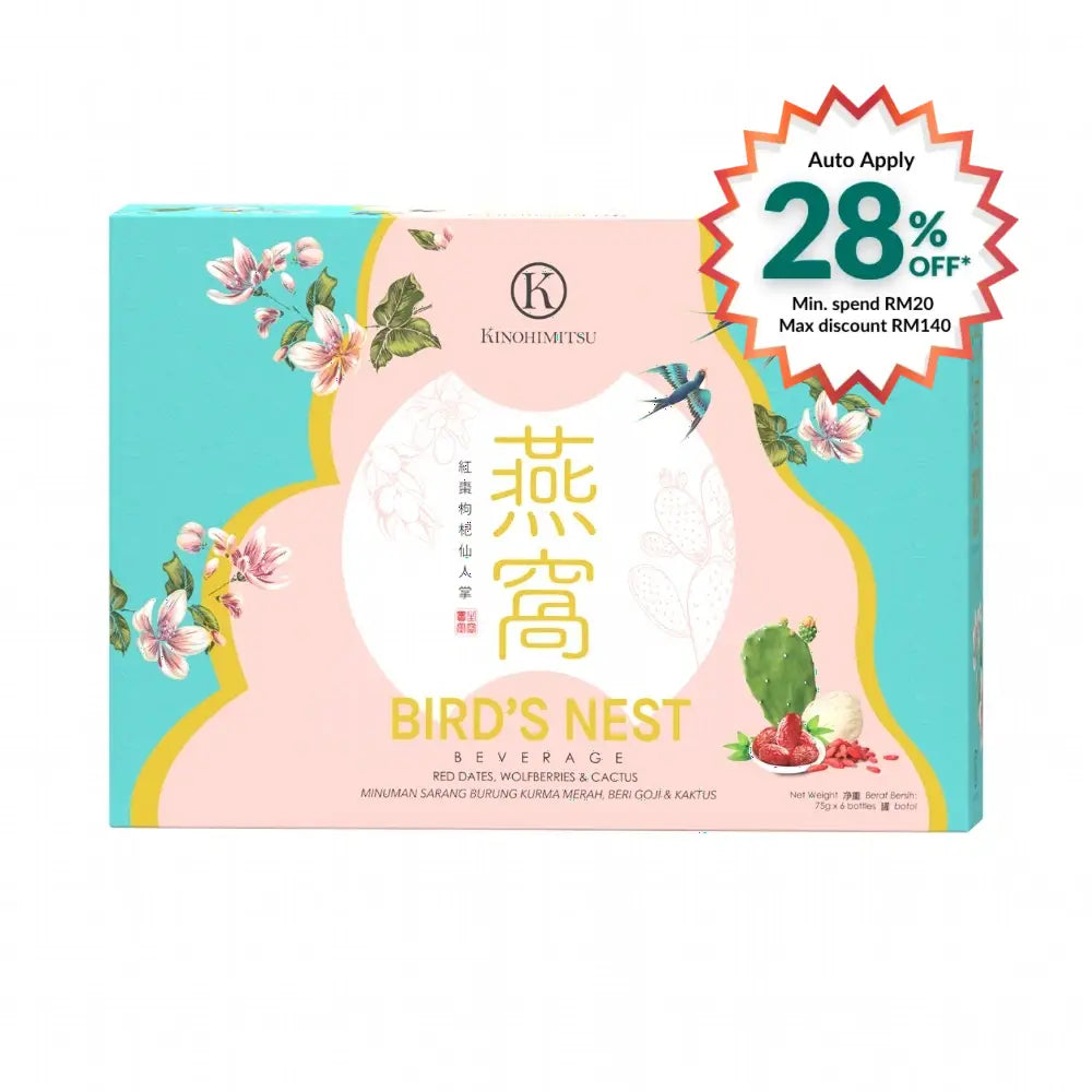 KINOHIMITSU BIRDNEST WITH RED DATES WOLFBERRIES & CACTUS 6S