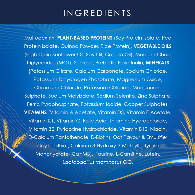 Kinohimitsu Wellsure 850g supplement ingredients list featuring plant-based proteins and vitamins.