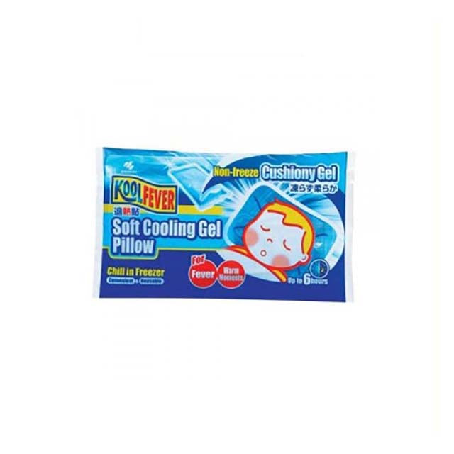 Kool Fever Soft Cooling Gel Pillow for fever, providing soothing relief and comfort during hot nights.