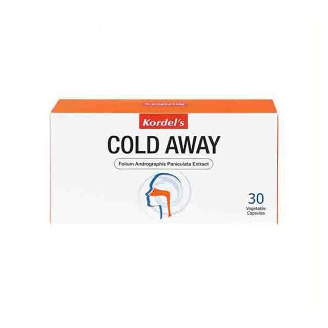 Kordel's Cold Away supplement box with 30 vegetable capsules for immune support