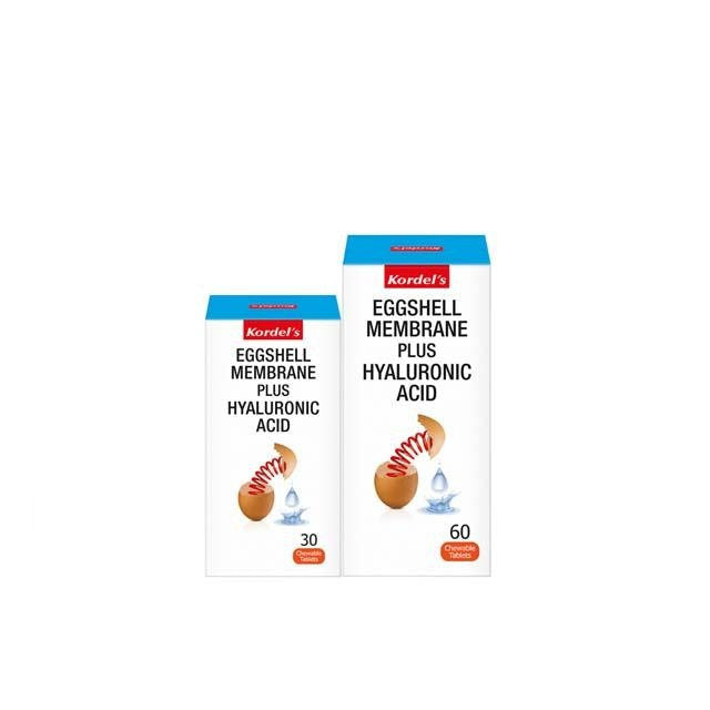 KORDEL'S Eggshell Membrane Supplement Malaysia with Hyaluronic Acid in 30 and 60-capsule packs