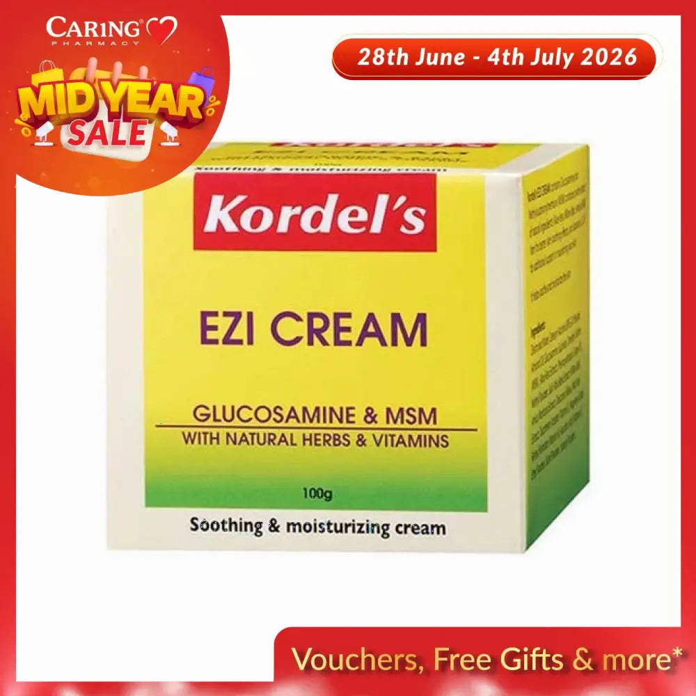 Kordel's Ezi Cream 100g with Glucosamine, MSM, and natural herbs for soothing and moisturizing skin