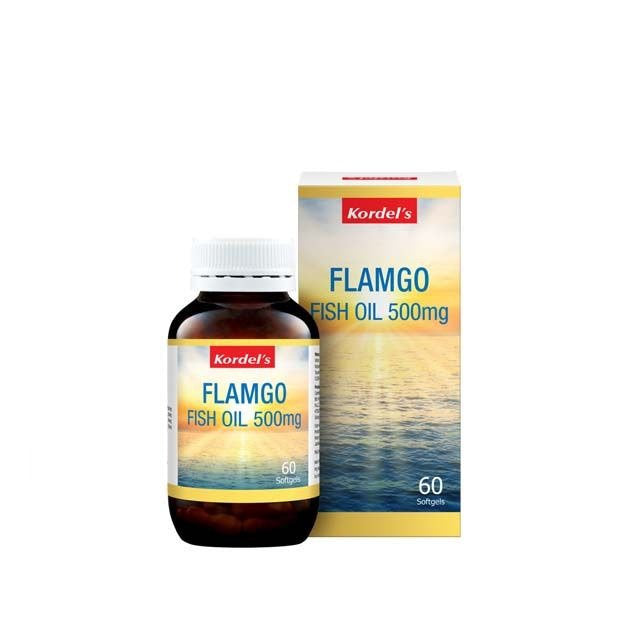 Kordel's Flamgo Fish Oil 500mg Softgels with 60 Count for Omega-3 Benefits