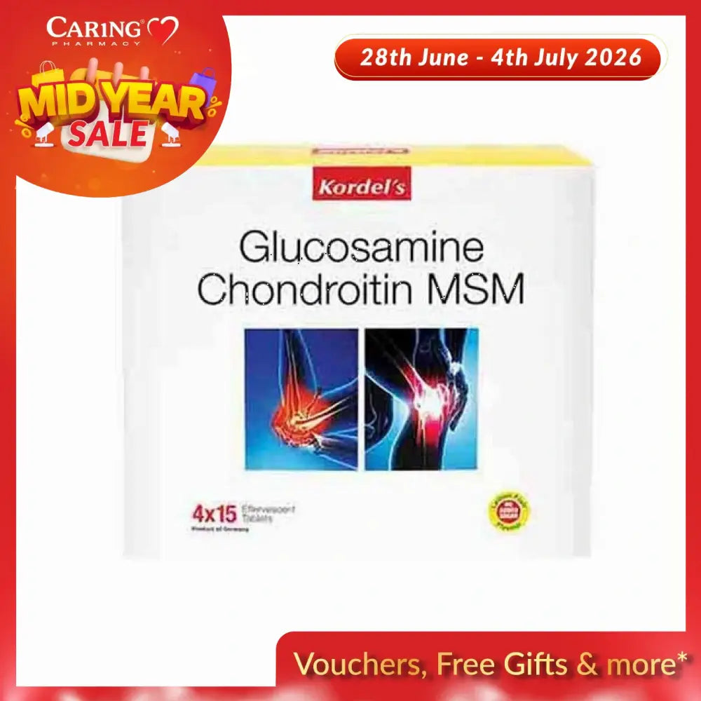 Kordel's Glucosamine Chondroitin MSM tablets for joints packed in a box for joint health support