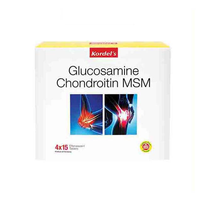 Kordel's Glucosamine Chondroitin MSM tablets for joints packed in a box for joint health support