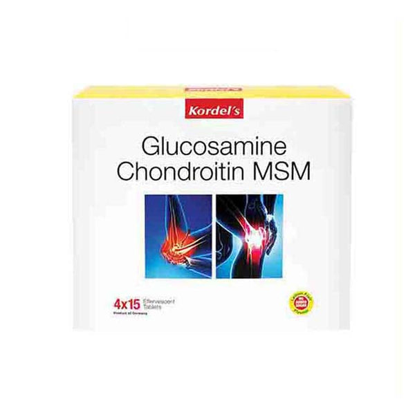 Kordel's Glucosamine Chondroitin MSM tablets for joints packed in a box for joint health support