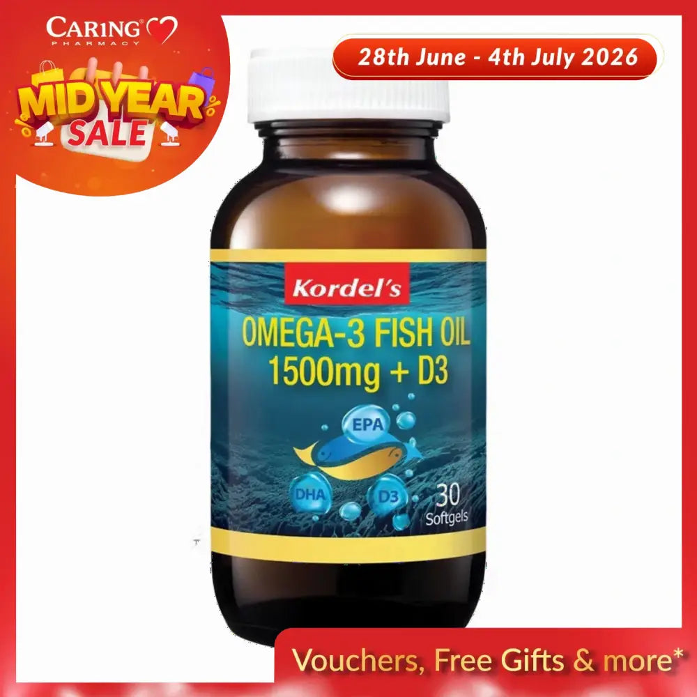 KORDELS OMEGA-3 FISH OIL 1500MG VIT D 30S