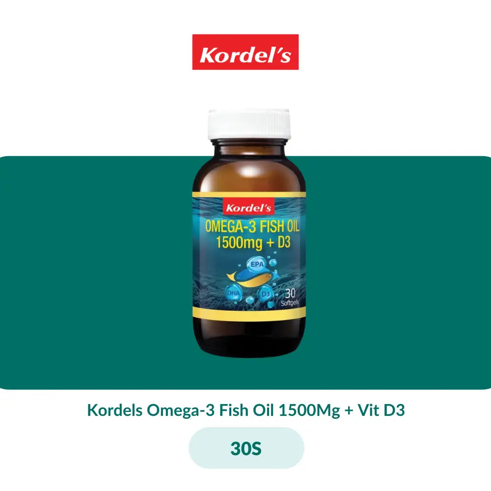 Kordels Omega-3 Fish Oil 1500Mg + Vit D3 (30S/60Sx2) - 30S