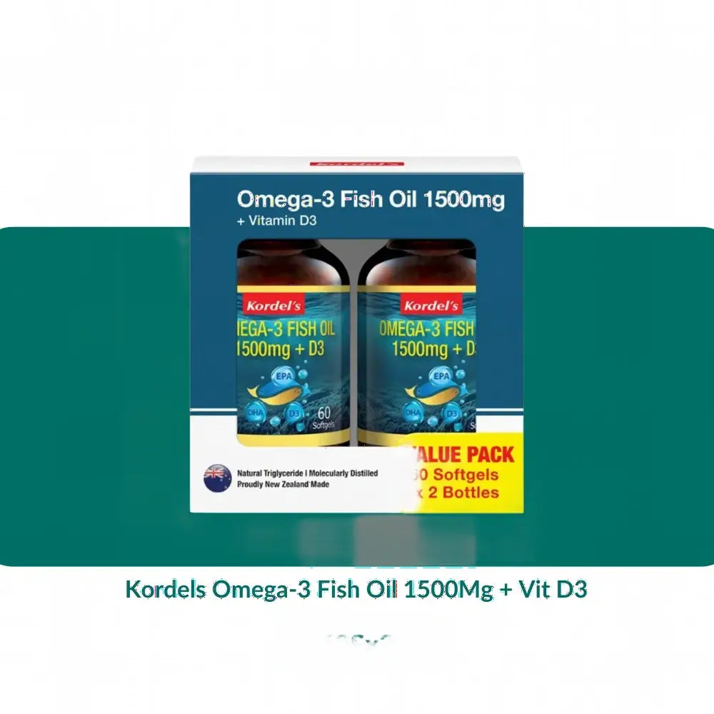 Kordels Omega-3 Fish Oil 1500Mg + Vit D3 (30S/60Sx2) - 60S X 2