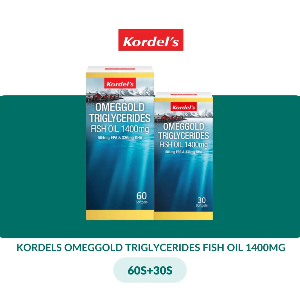KORDELS OMEGGOLD TRIGLYCERIDES FISH OIL 1400MG (30S/60S + 30S) - 60S + 30S