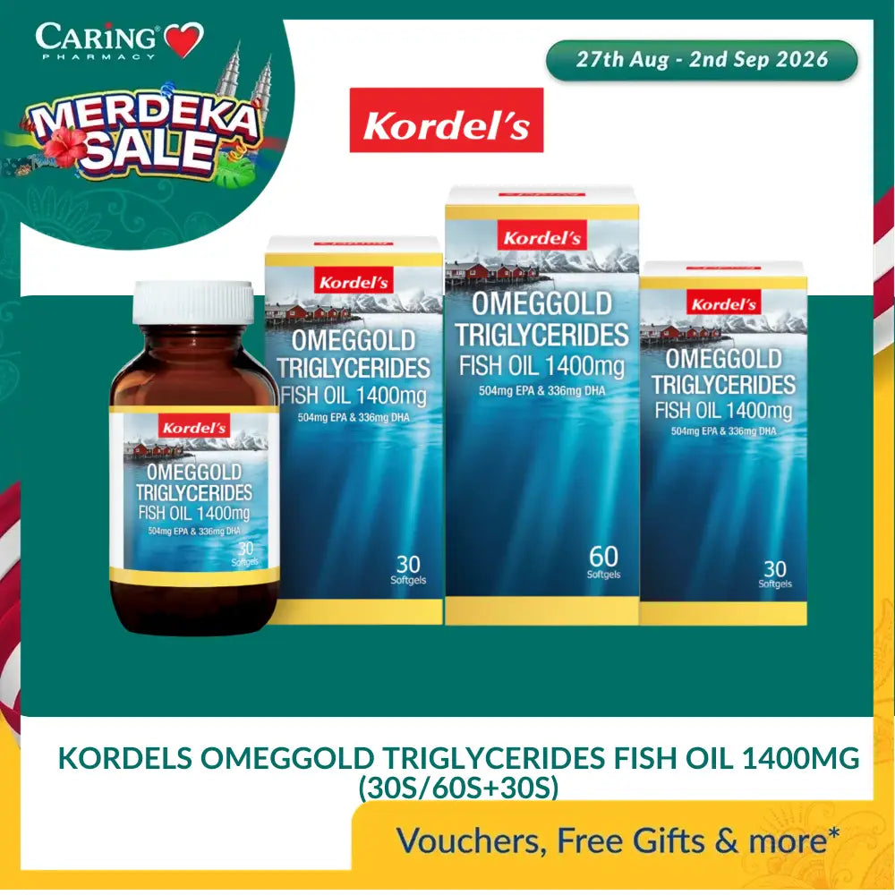 KORDELS OMEGGOLD TRIGLYCERIDES FISH OIL 1400MG (30S/60S + 30S)