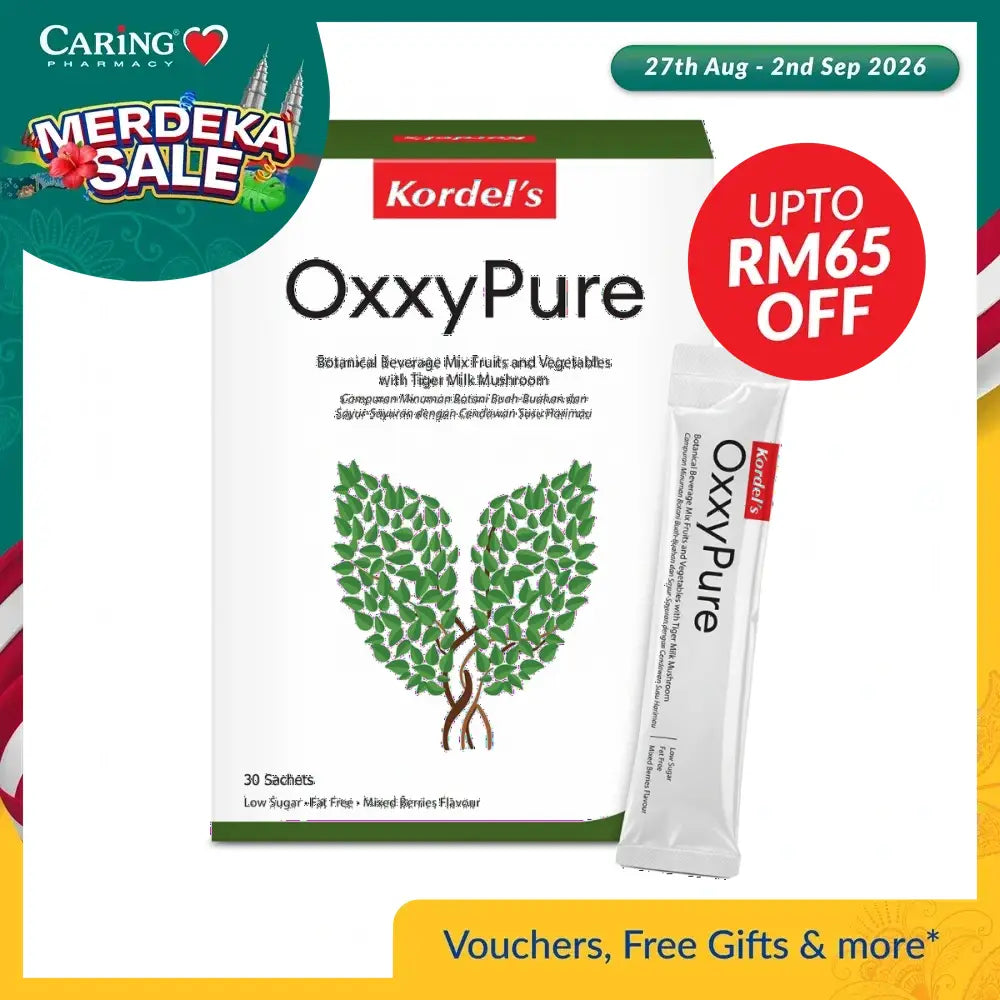 Kordel's Oxxypure supplement box with 30 sachets for mixed berries beverage mix