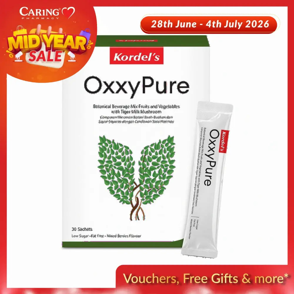 Kordel's Oxxypure supplement box with 30 sachets for mixed berries beverage mix