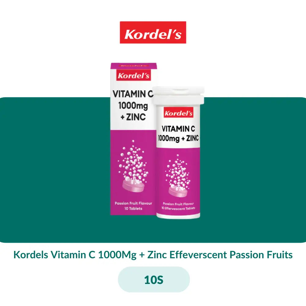 Kordels Vitamin C 1000Mg + Zinc Effeverscent Passion Fruits (10S/10Sx3) - 10S